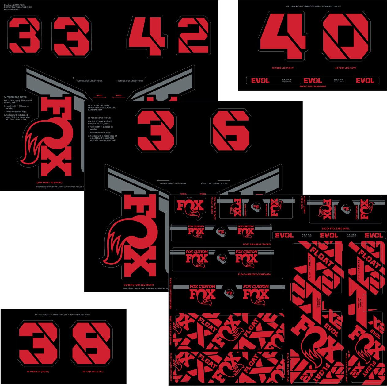 Fork & Shock Decal Kit By Fox Racing Shox 32 A Float Tc 700c Fox Racing ...