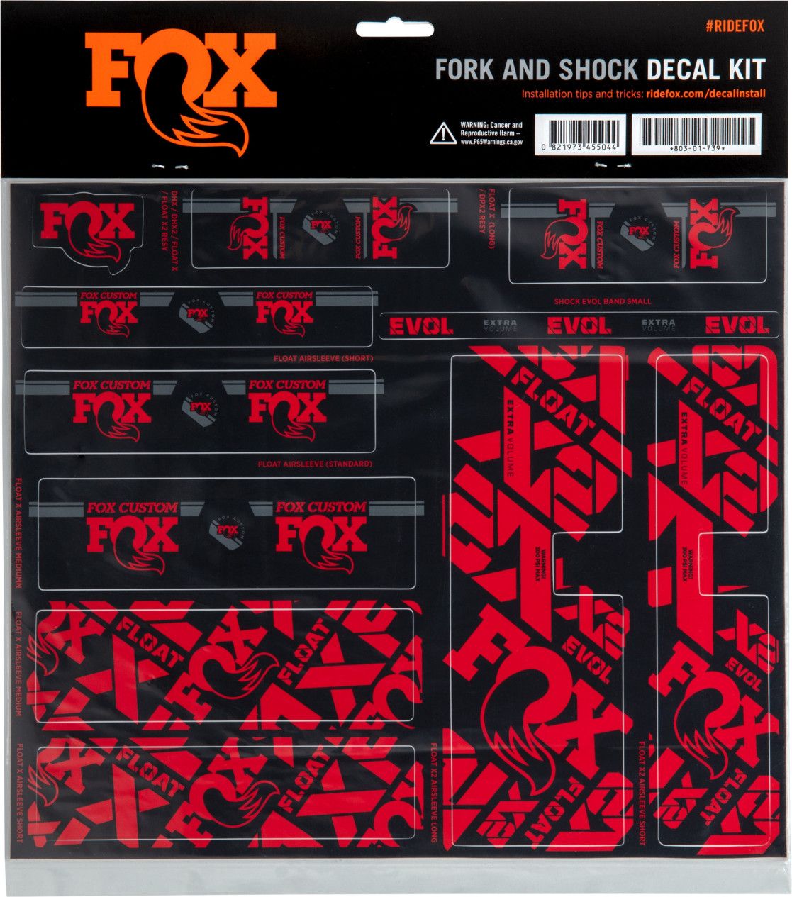 Fox Racing Shox Fork and Shock Stickers Kit Red