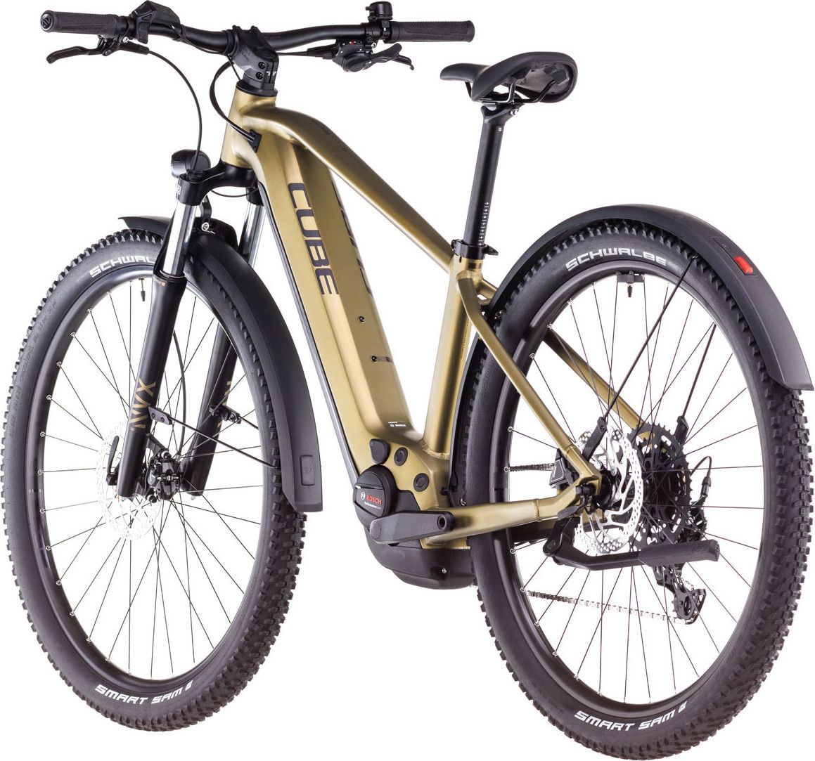 vélo autonomie longue et résistante VTT électrique semi-rigide Cube reaction hybrid performance 625 allroad black´n´grey trapeze