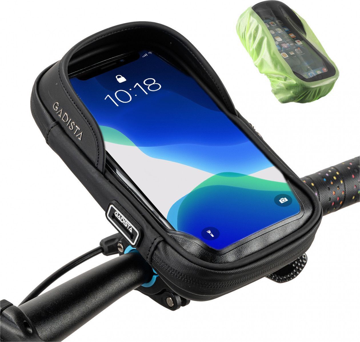 LEMEGO Support Téléphone Vélo Etanche - Sacoche Velo Cadre en Cadeau Porte Telephone VTT avec Housse de Pluie Grande Capacité Ecran Tactile, Sac Velo Avant Support Smartphone sous 7 Pouces (Gris
