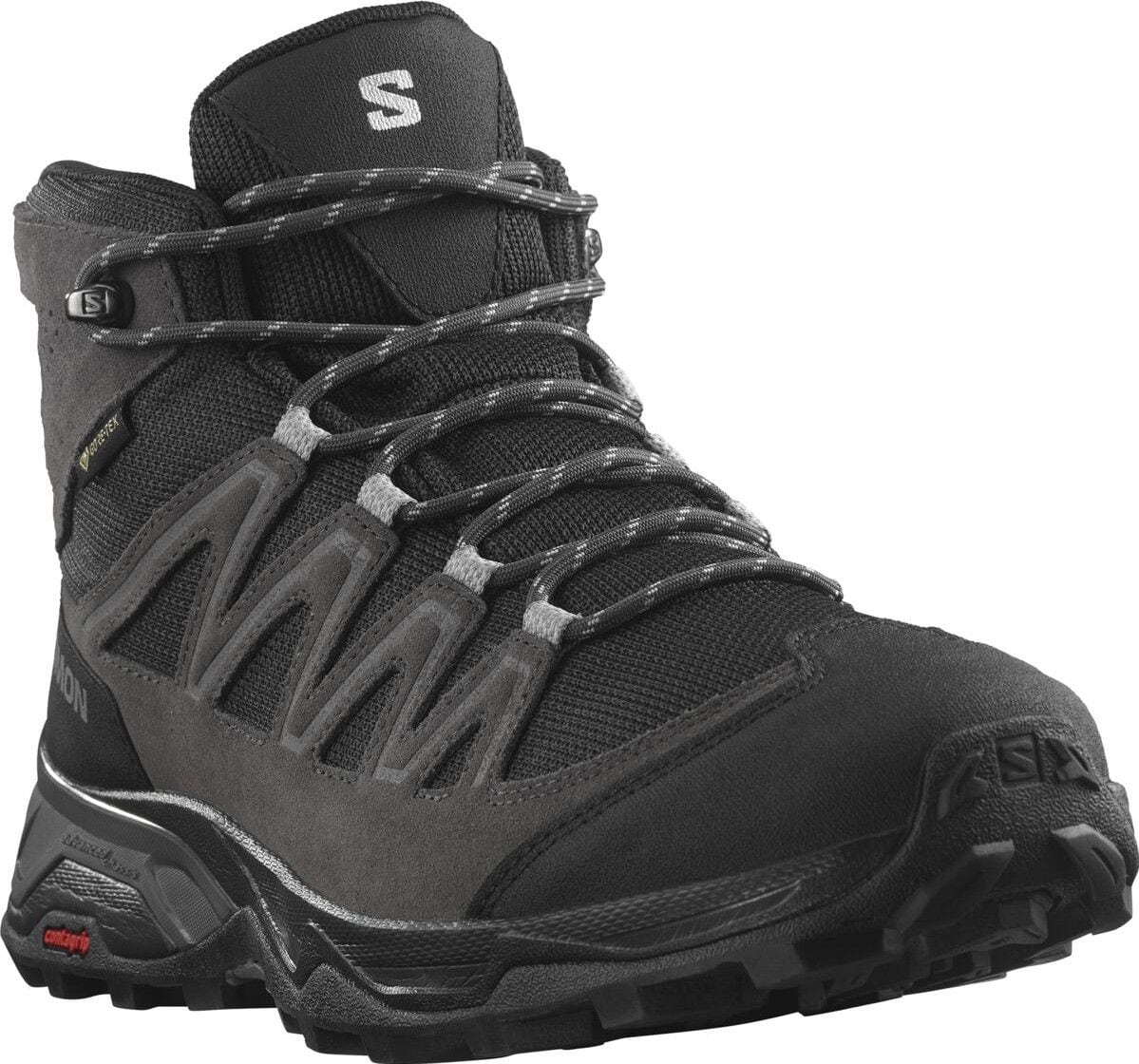 Salomon X Ward Leather Mid GTX Grey Black Men's