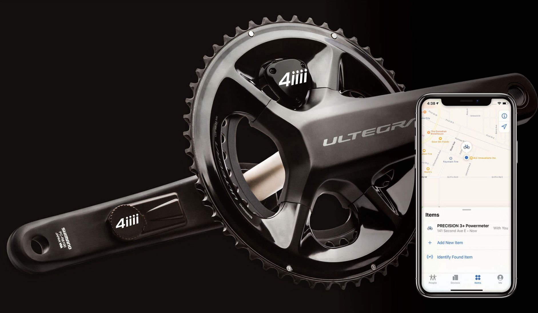 パーツ 4iiii Precision3+PRO Ultegra R8100 165mm 4iiii PRECISION 3+ Shimano Ultegra R8100 Power Meter - Power