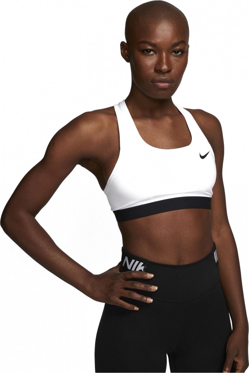 Nike Dri Fit Swoosh Sports Bra White Women Alltricks