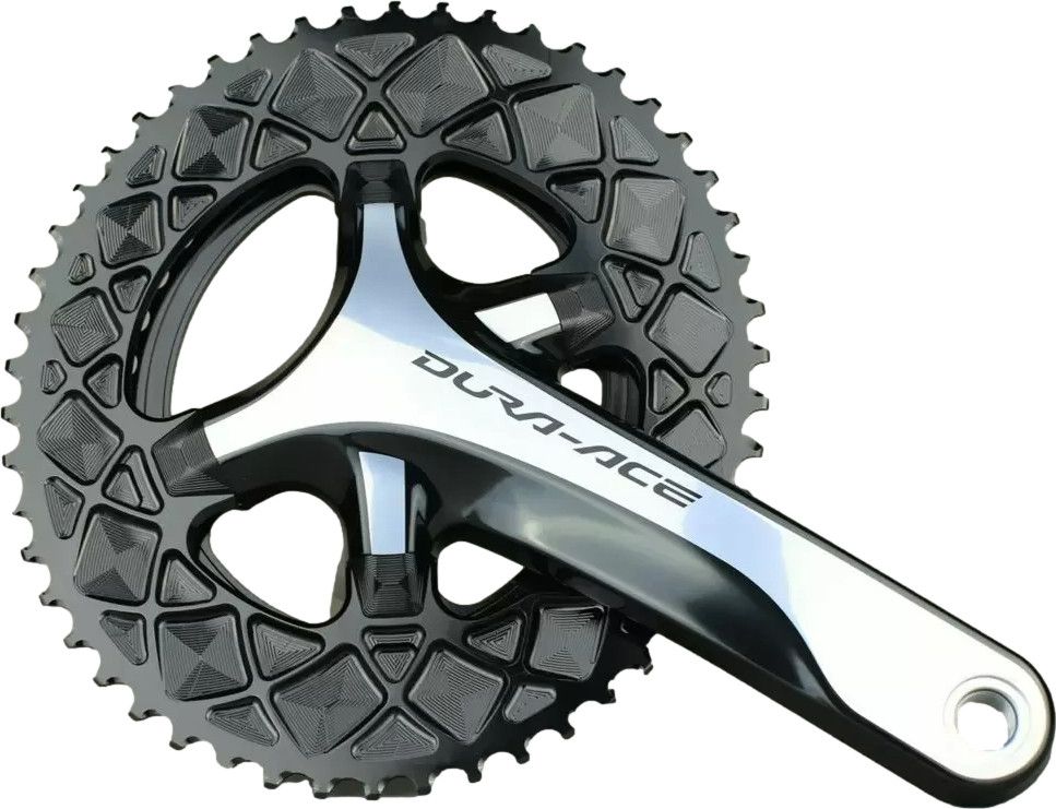 Alugear Kit di Corone - AERO - Road | 4x BCD 110 (Shimano Asymmetric) | 2x 12s - rotondo | 52/36T | nero