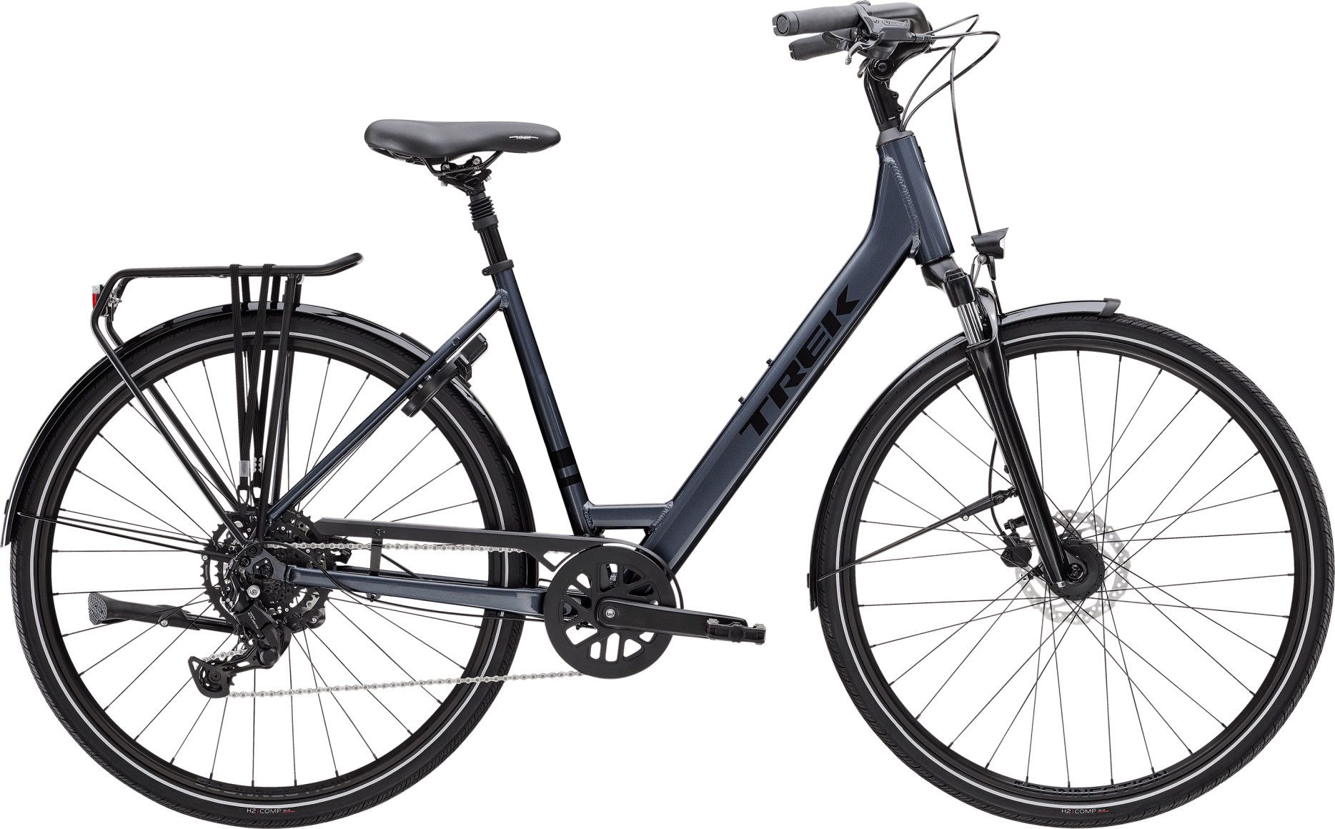 Trek Verve 2 Equipped Lowstep City Bike Shimano Cues 9S Grey 2024