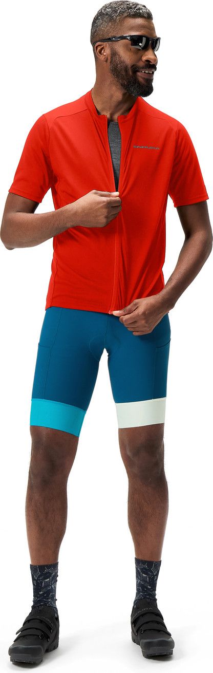 Maillot Cyclisme Homme Endura - Rouge Taille L - Manches Courtes Avec Poches - Excellent état