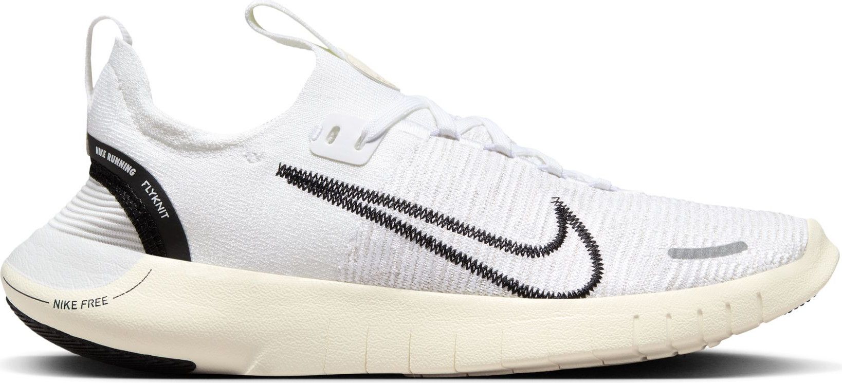 Nike free run flyknit white women's running shoes hotsell