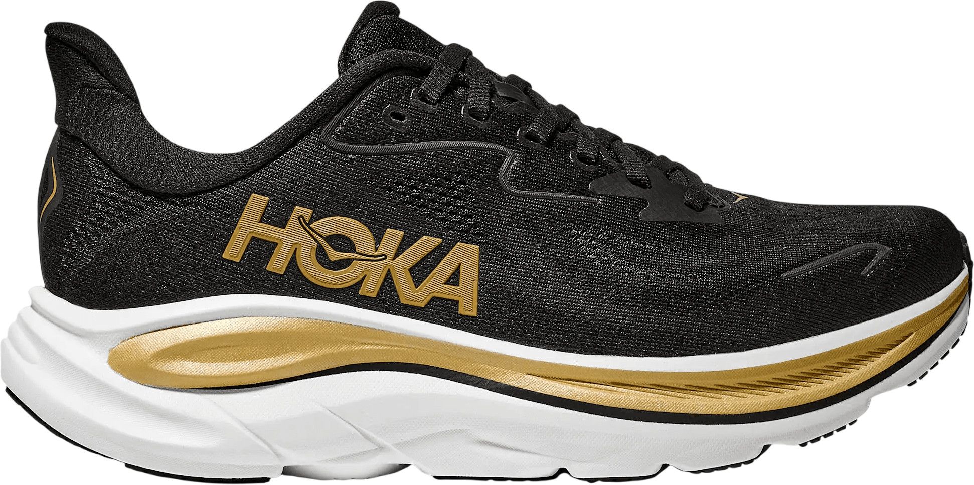 Hoka Clifton 10 Black/Gold Women's Running Shoes | Alltricks.com