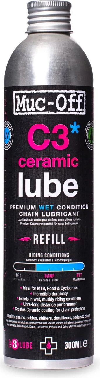 Muc-Off C3 WET Ceramic Lube Refill Bottle 300ml