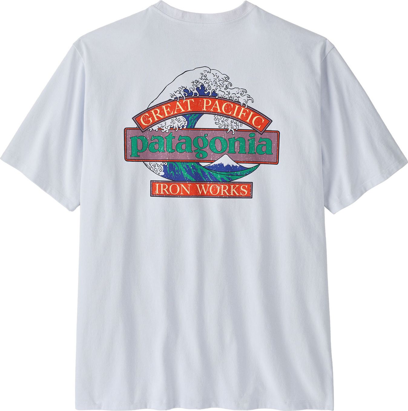 トップス patagonia The Great Pacific Iron Works Patagonia Great Waves Responsibili-Tee Men's White Short-Sleeve T