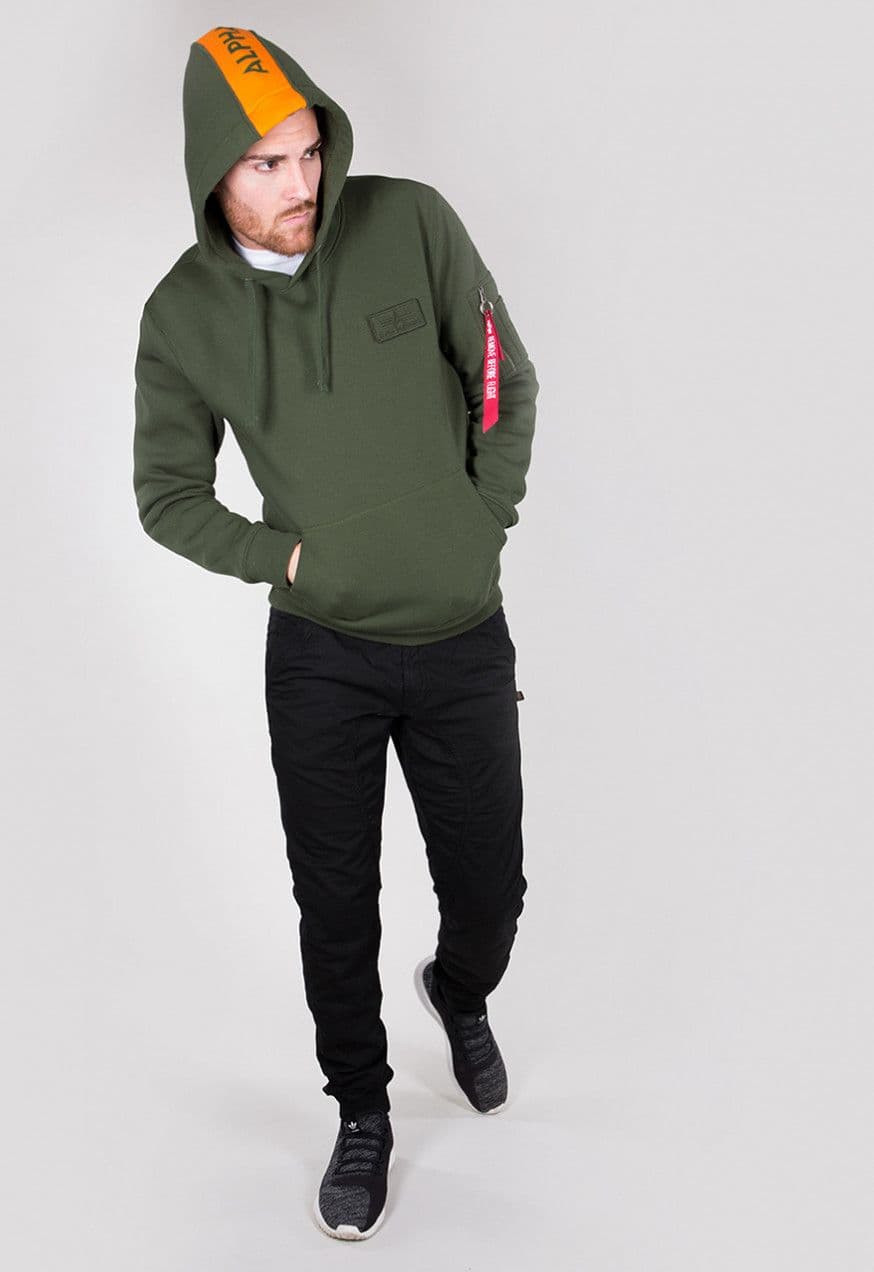 Alpha industries red stripe hoodie best sale