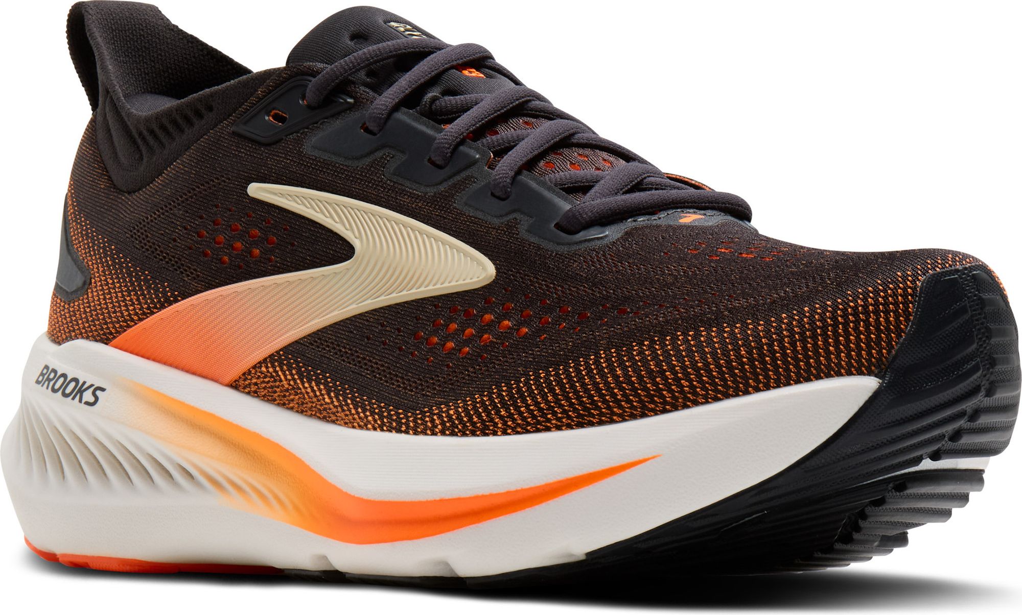 Brooks Glycerin 23 Running Shoes, Black/Orange, Men display picture 1