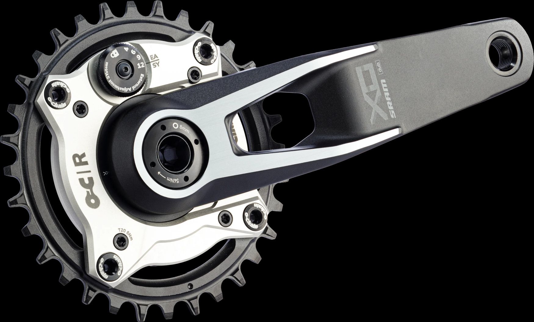 Ochain R Spider for Sram 8 screws T-Type Black | Alltricks.com