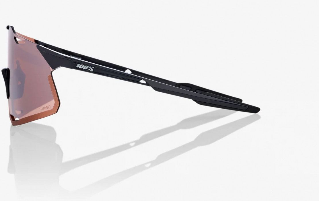 100% Hypercraft Glasses - Black Gloss - Silver Mirror Lenses Hyper