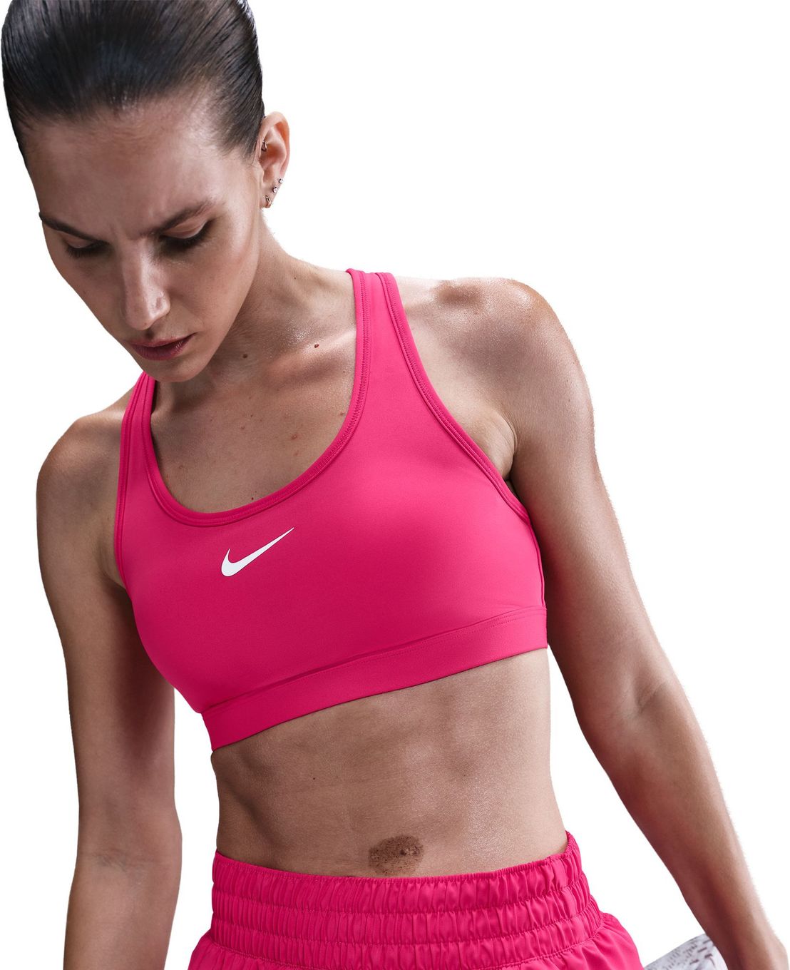 Brassière Nike Swoosh à maintien normal Rose Femme