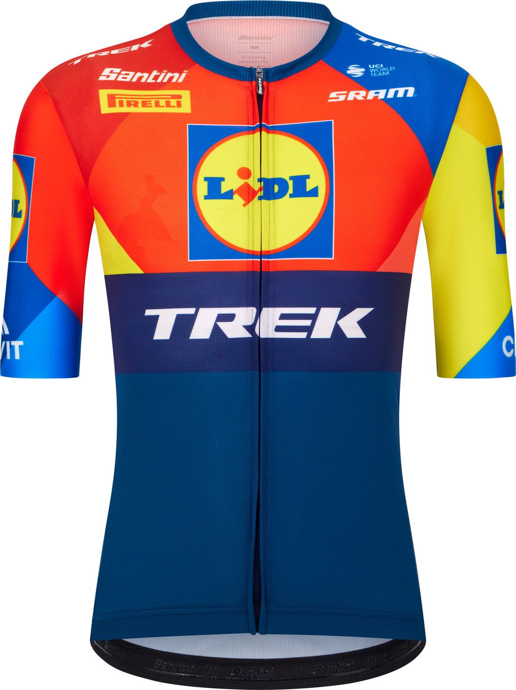 選手支給品 Santini LIDL TREK サイクルジャージ XSサイズ Santini Team Lidl-Trek 2025 Men's Short Sleeve Jersey Blue