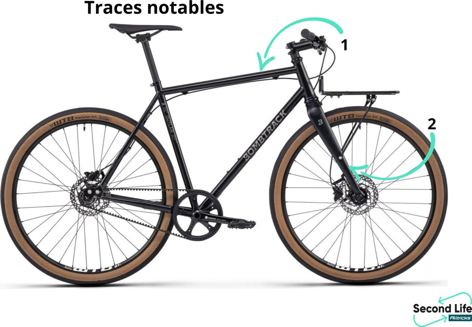 Reconditioned product Velo de Ville Bombtrack Outlaw Gates Carbon CDX Single Speed 650b Noir Alltricks