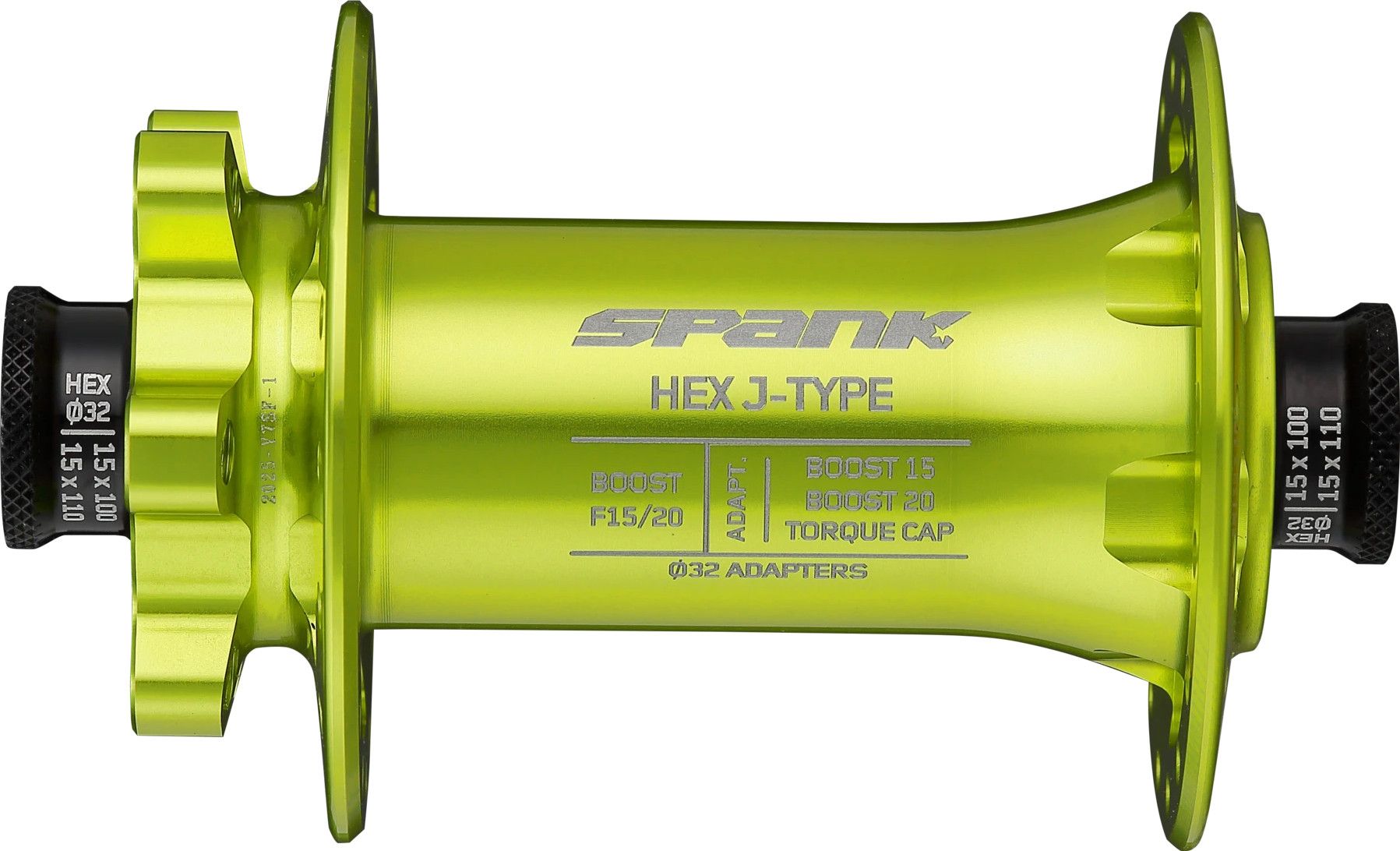 パーツ SPANK/mavic 26 hub/ spank/hope 2 maxxis Spank HEX J-Type Boost Front Hub F15 / 20/32 holes Green