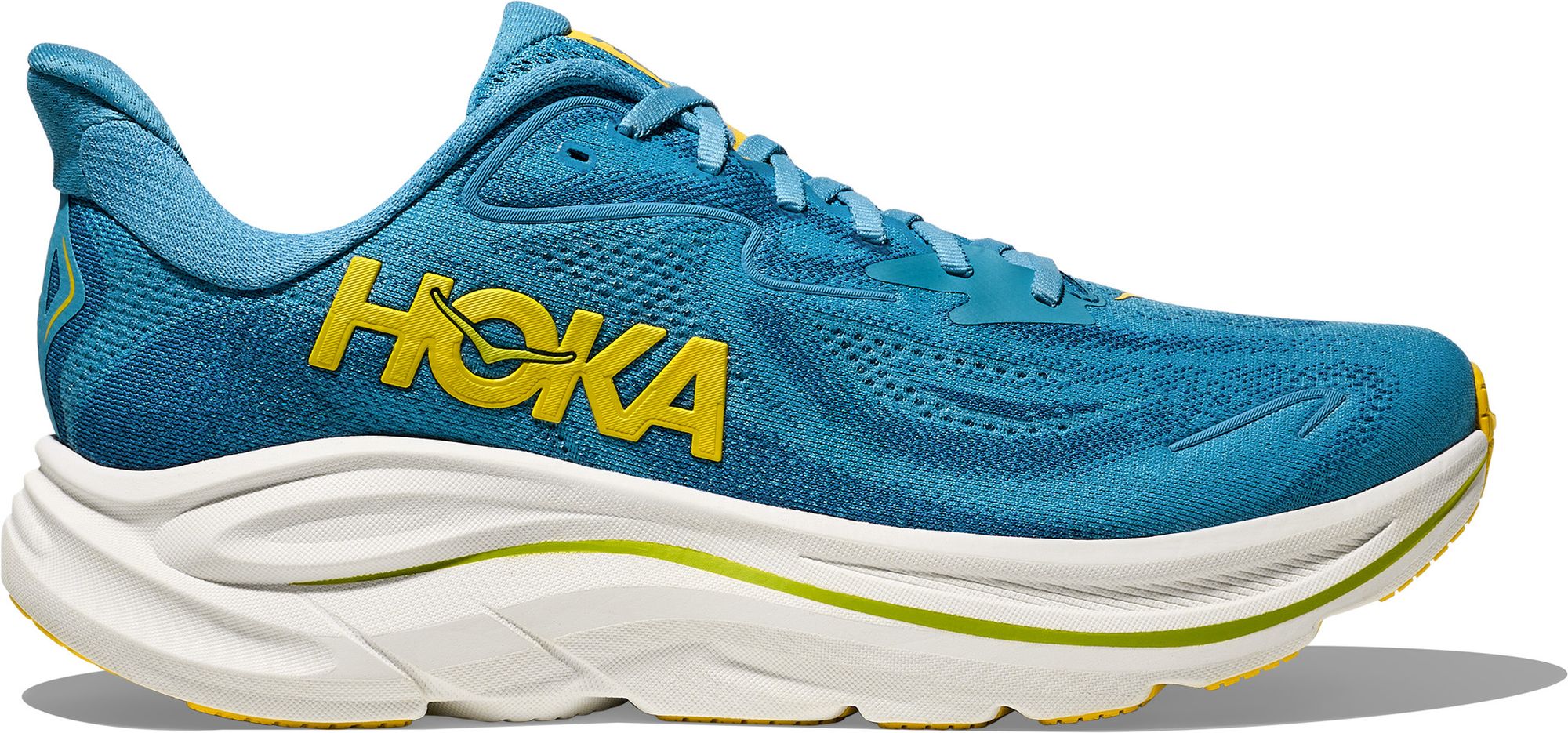 Hoka Clifton 10 Running Shoes Blue/Yellow for Men