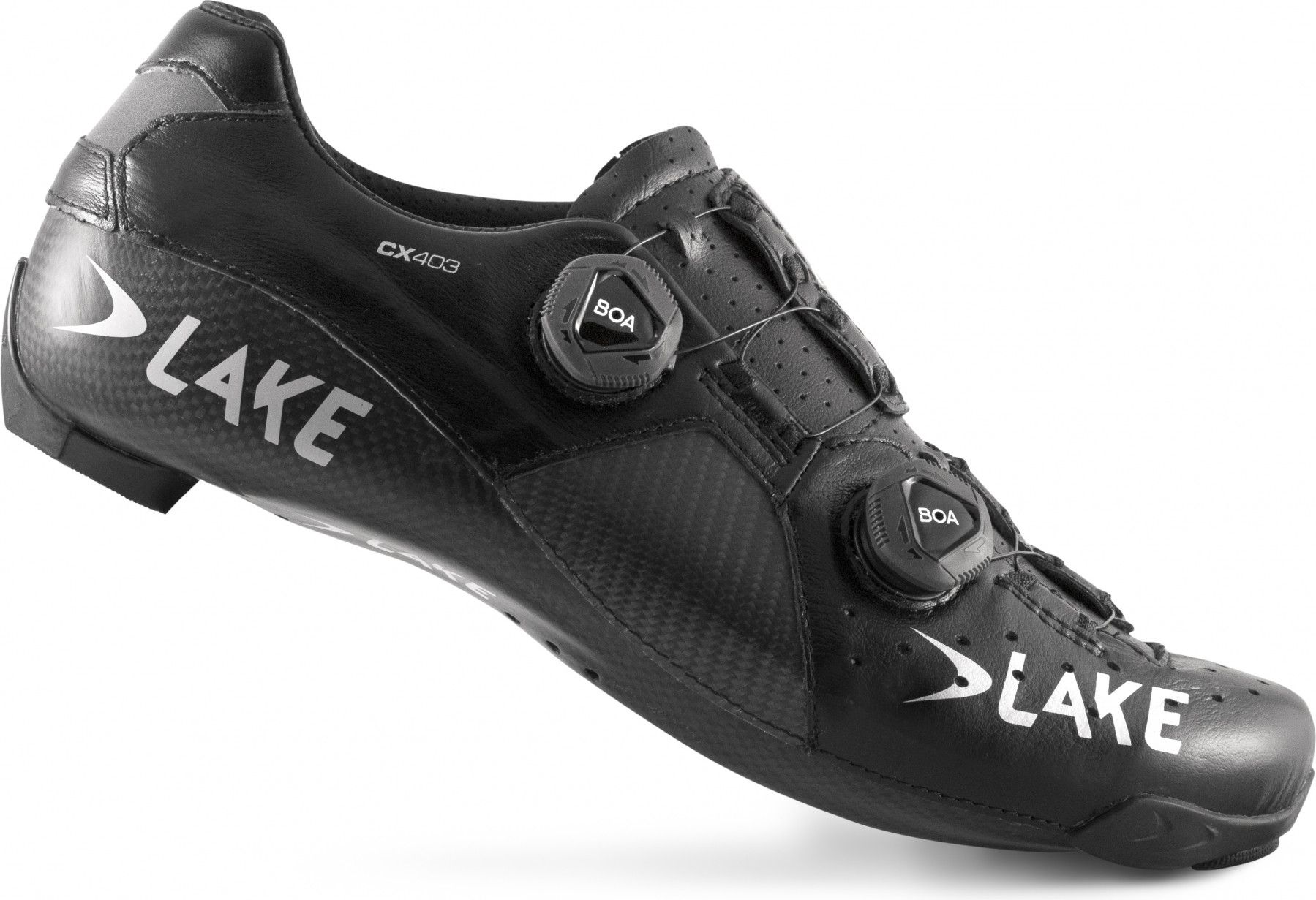 Scarpe da strada Lake CX403-X nere argento versione grande