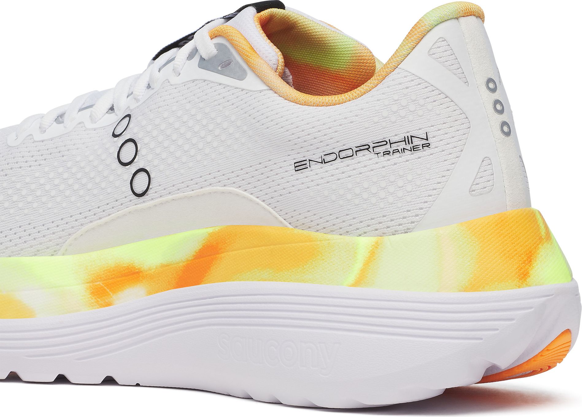 Saucony Endorphin Trainer Running Shoes White/Yellow Men display picture 2