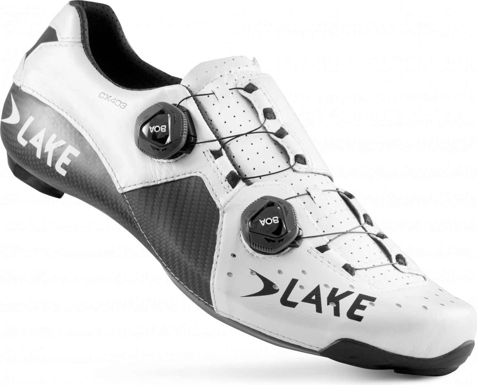 Scarpe da strada Lake CX403-X bianche nere versione grande