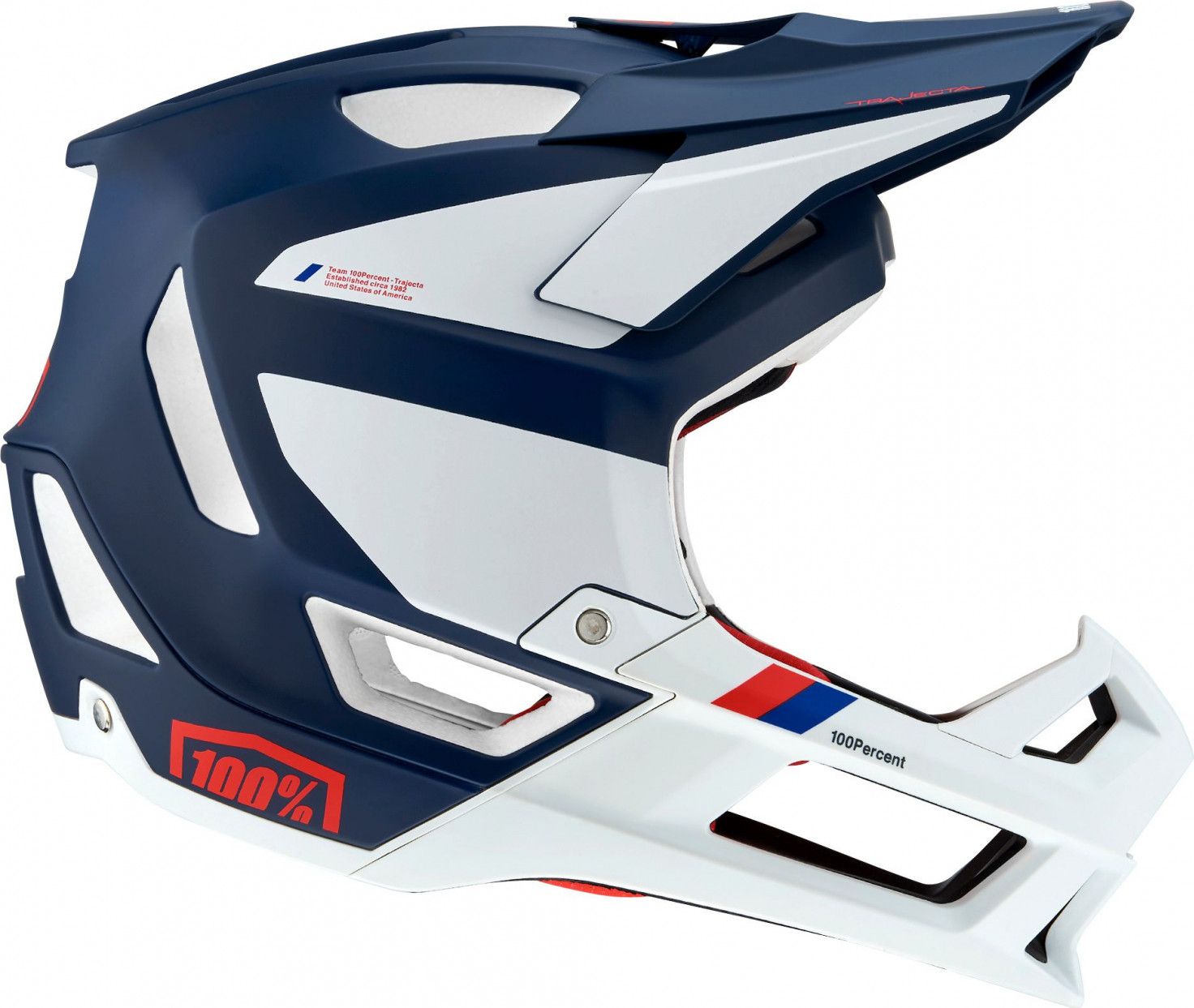 Full Face Helmet 100% Trajecta Fidlock Intrepid White Blue
