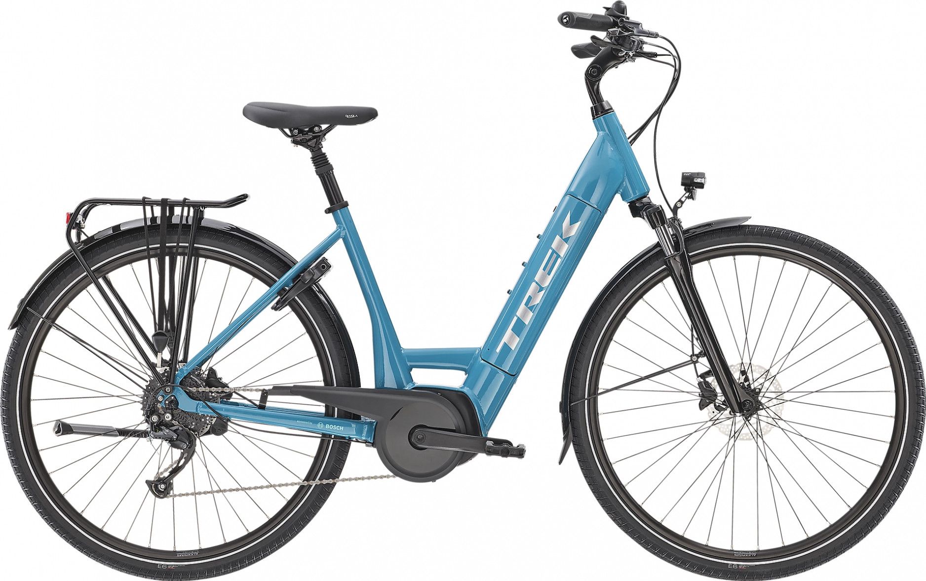 Trek Verve Lowstep 400wh Electric City Bike Shimano Altus 9V Matte Trek  Teal 2021