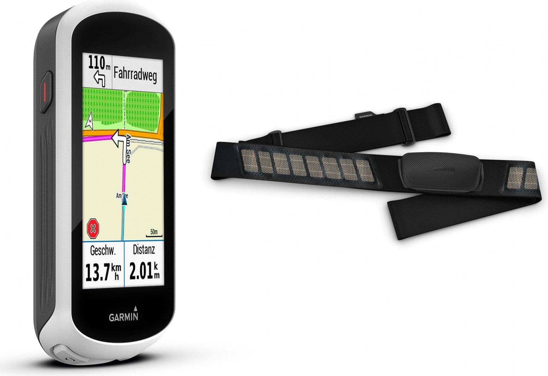 Garmin GPS Edge Explore WeiB Garmin HRM Dual Cardio Belt