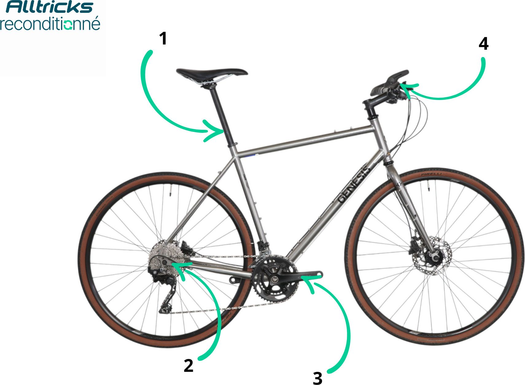 Gravel Genesis Croix de Fer 20 2022 Shimano GRX 10V 700mm Silver