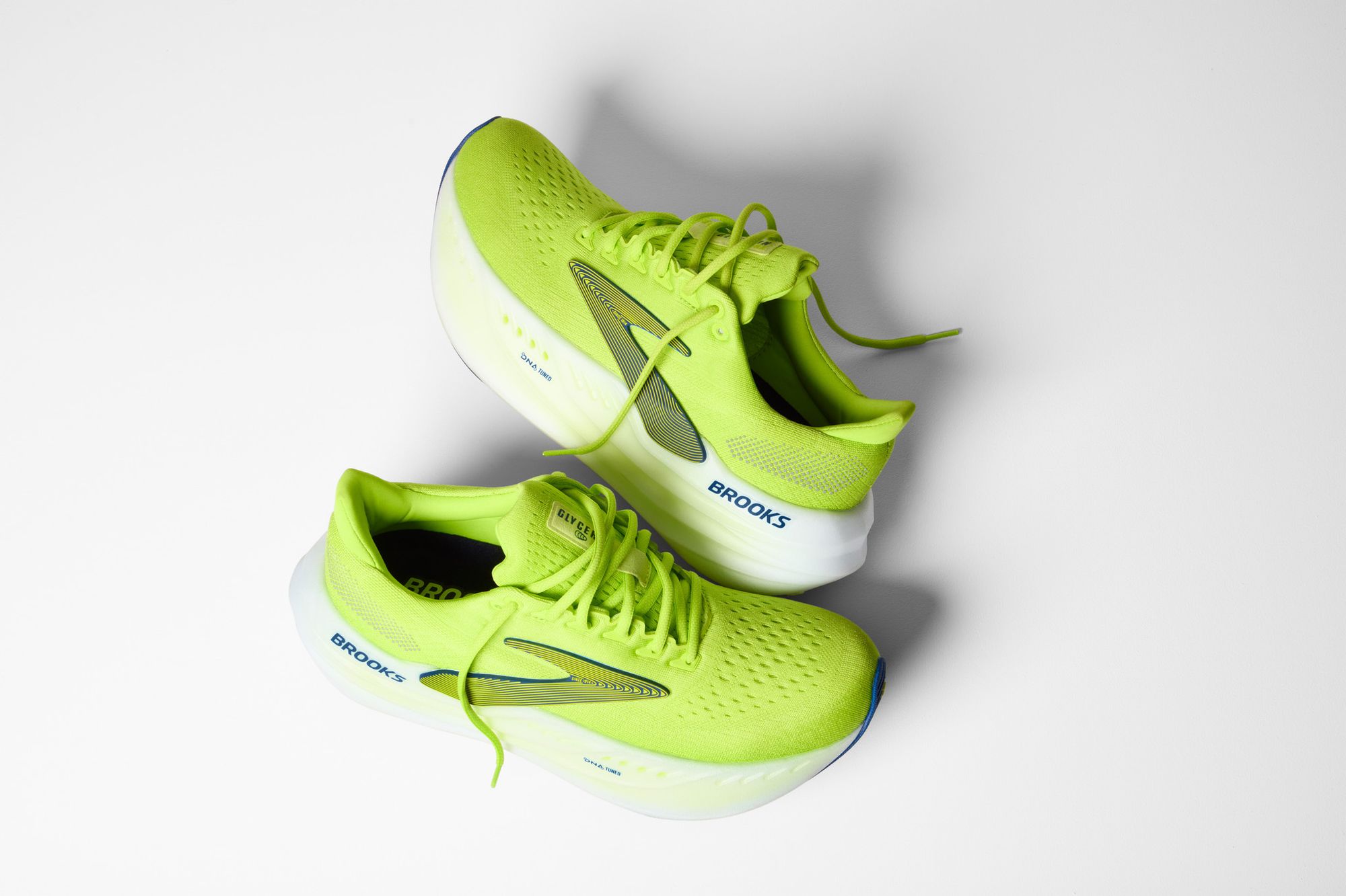 Brooks Neon Yellow and Navy Glycerin Max Running Shoes Brooks Men main image 2
