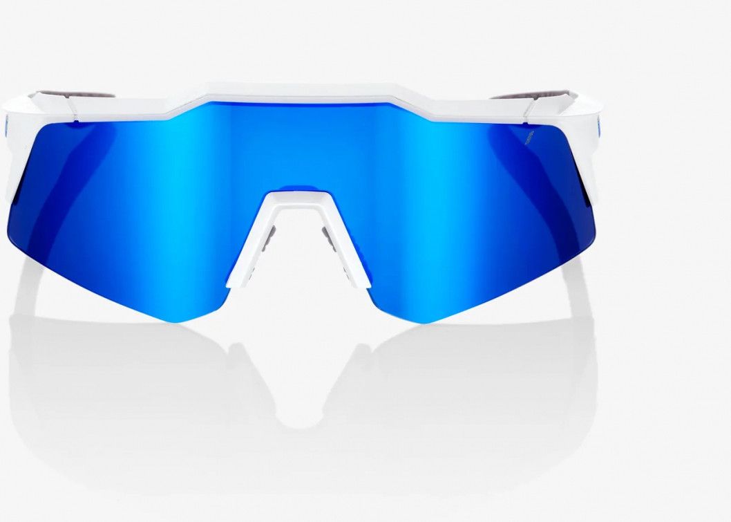 100% Speedcraft XS Brille - Mattweiß - Verspiegelte Gläser 