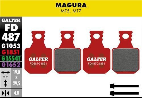 Pair of Galfer Semi-Metallic Magura MT5 MT7 Advanced Brake