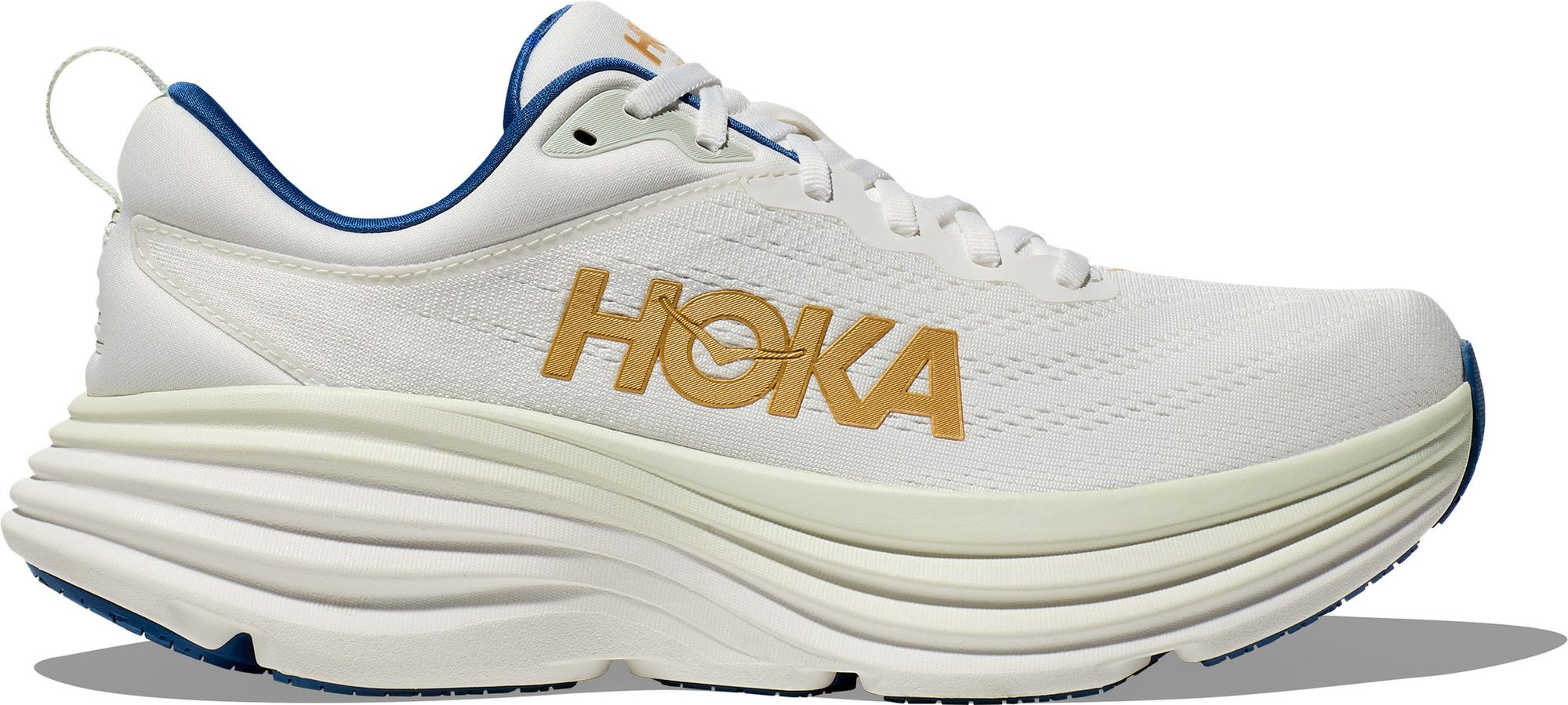 Hoka Bondi 8 Running Shoes White/Blue/Gold Men | Alltricks.com display picture 2