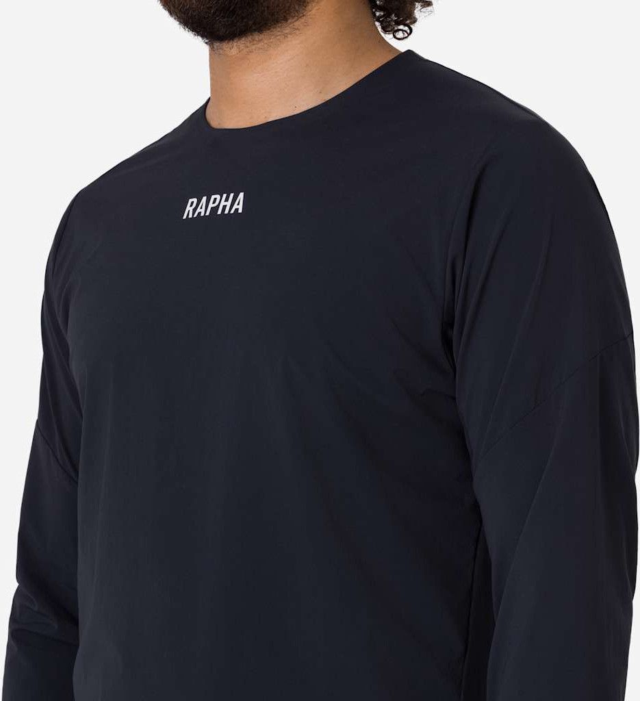 Men's Rapha Trail Finale Windblock Long Sleeve Jersey Black/White