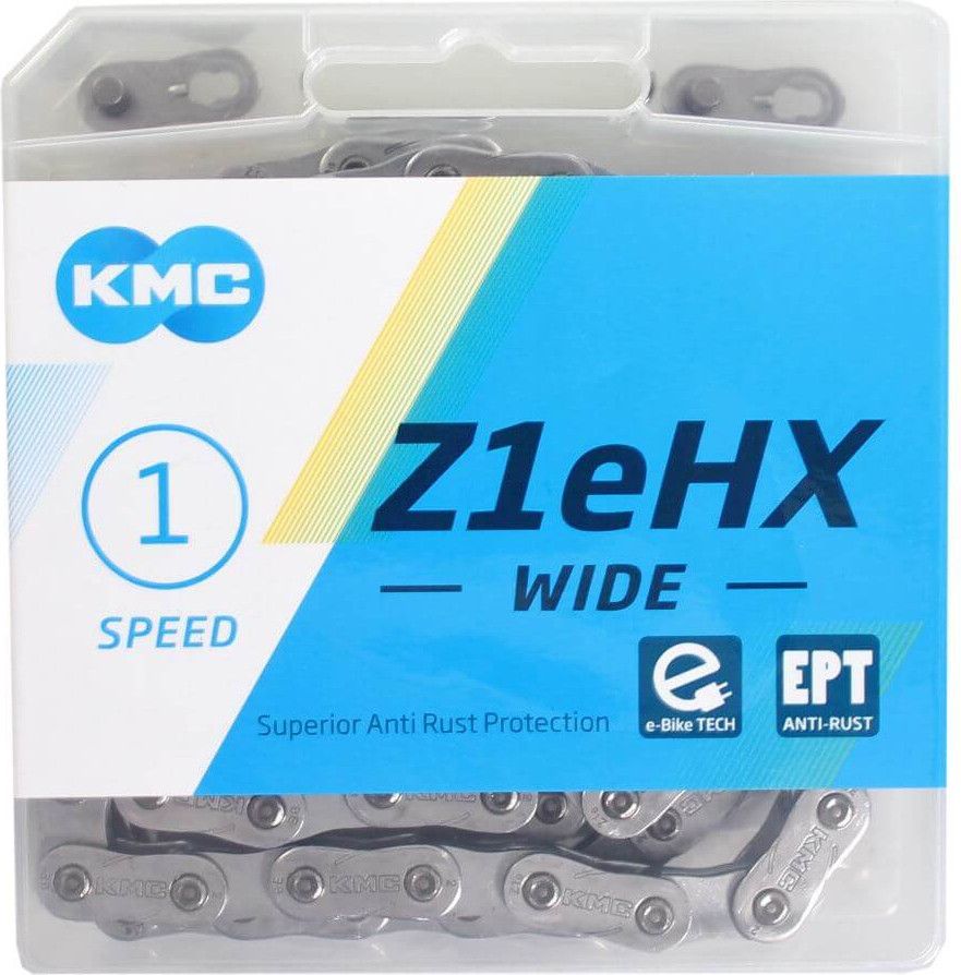 Chaîne BMX KMC Z30H Argent – 112 Maillons Robuste – Monovitesse Acier