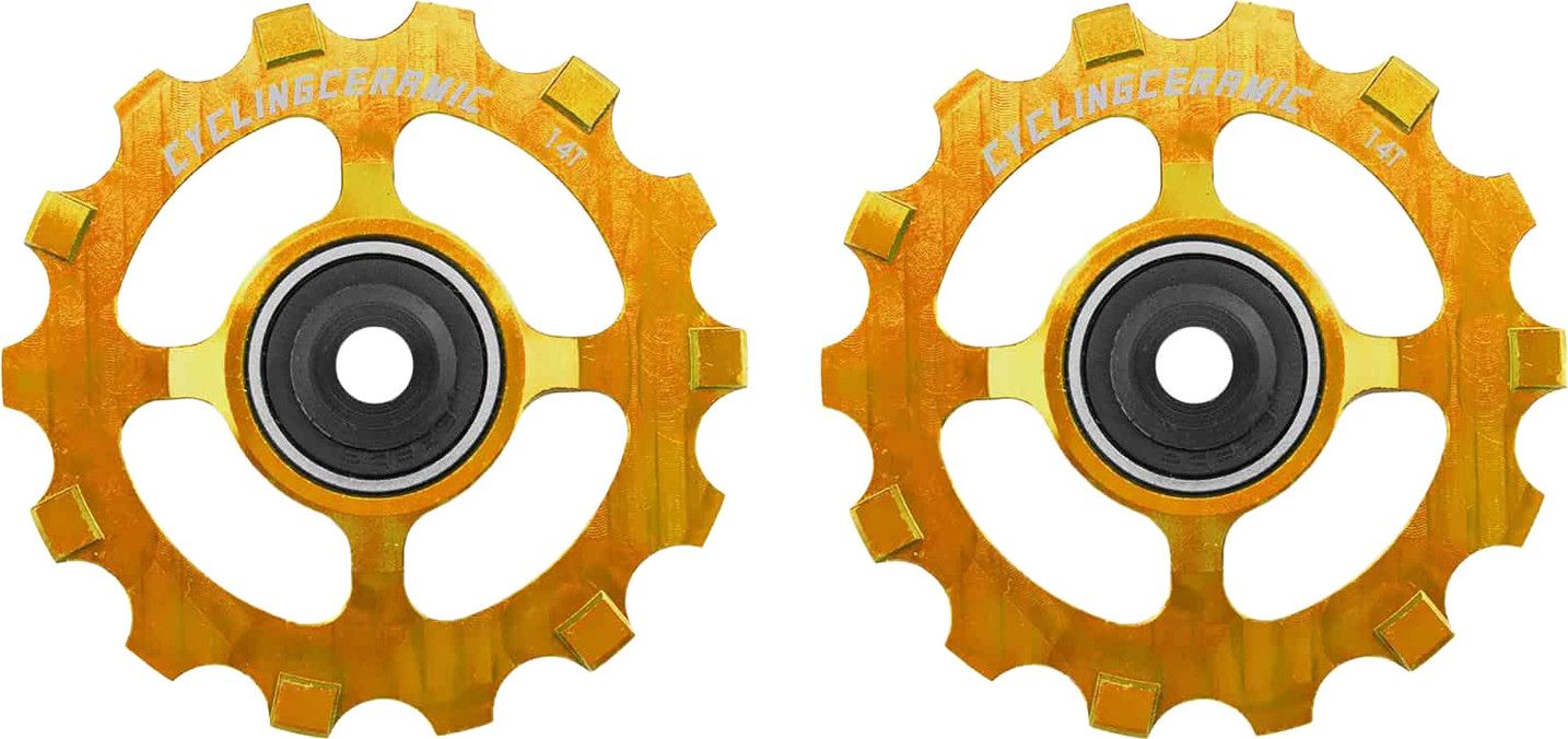 CyclingCeramic Narrow 14T Pulley Wheels for Sram Rival Force Red AXS XPLR 12S Derailleur Gold Alltricks