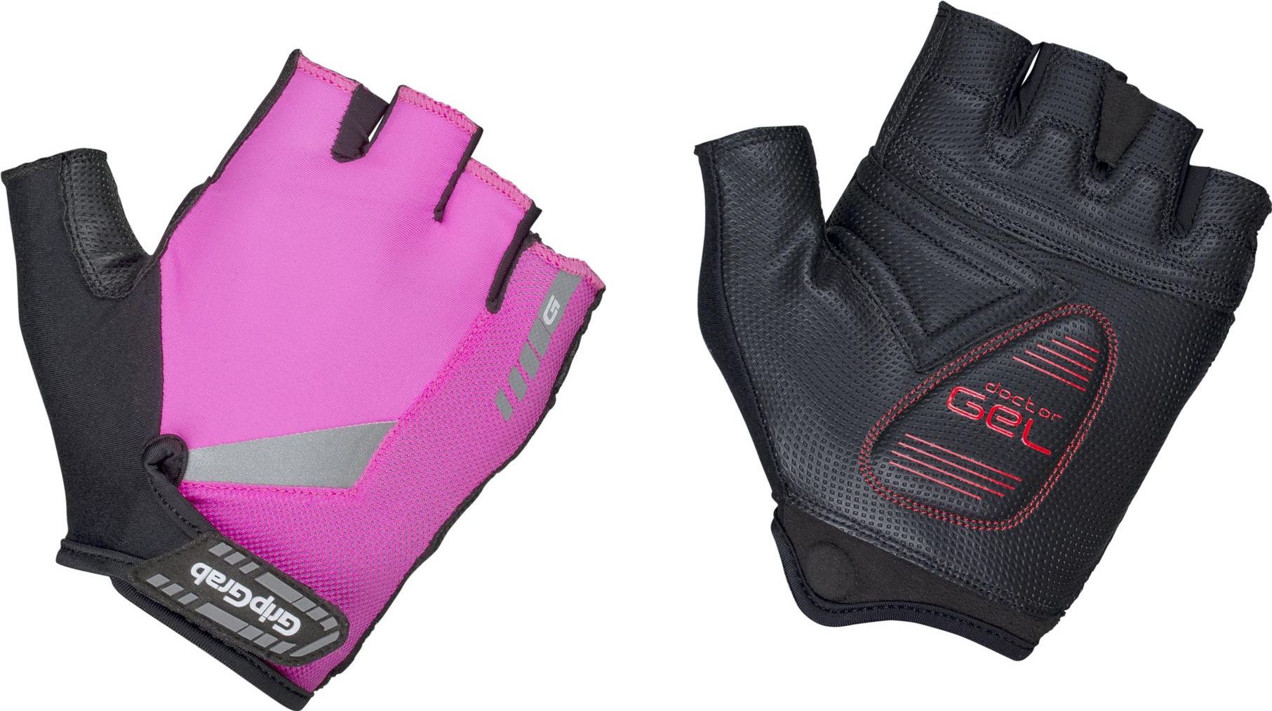 GripGrab ProGel Hi Vis Padded Short Finger Glove Pink Hi Vis Alltricks