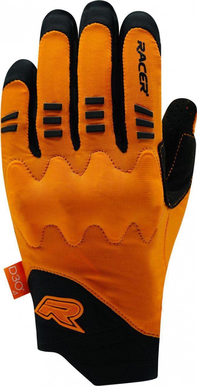 Long Gloves Racer Gloves Velo Mixte D3O Rock Black Orange