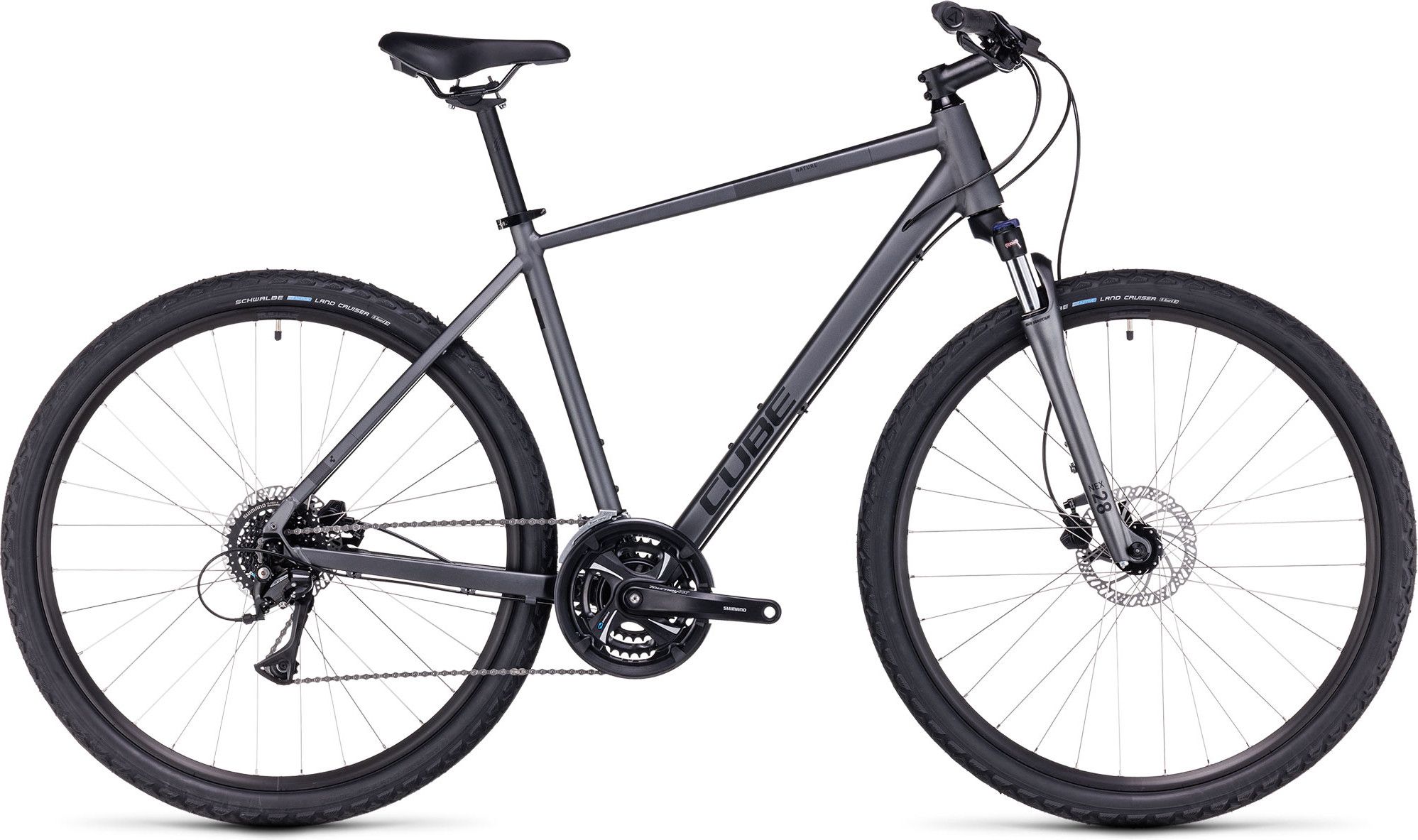 Cube Nature Bicicleta Híbrida Shimano Acera/Tourney 8S 700 mm Gris Grafito