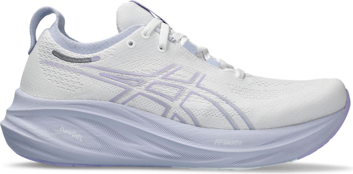 Asics Gel Nimbus 26 Blanc Violet Women s Running Shoes Alltricks