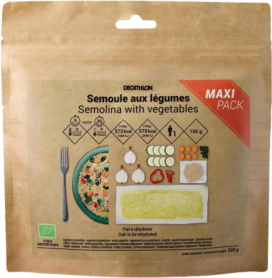 Organic Dehydrated Vegetarian Meal - Semolina with Vegetables