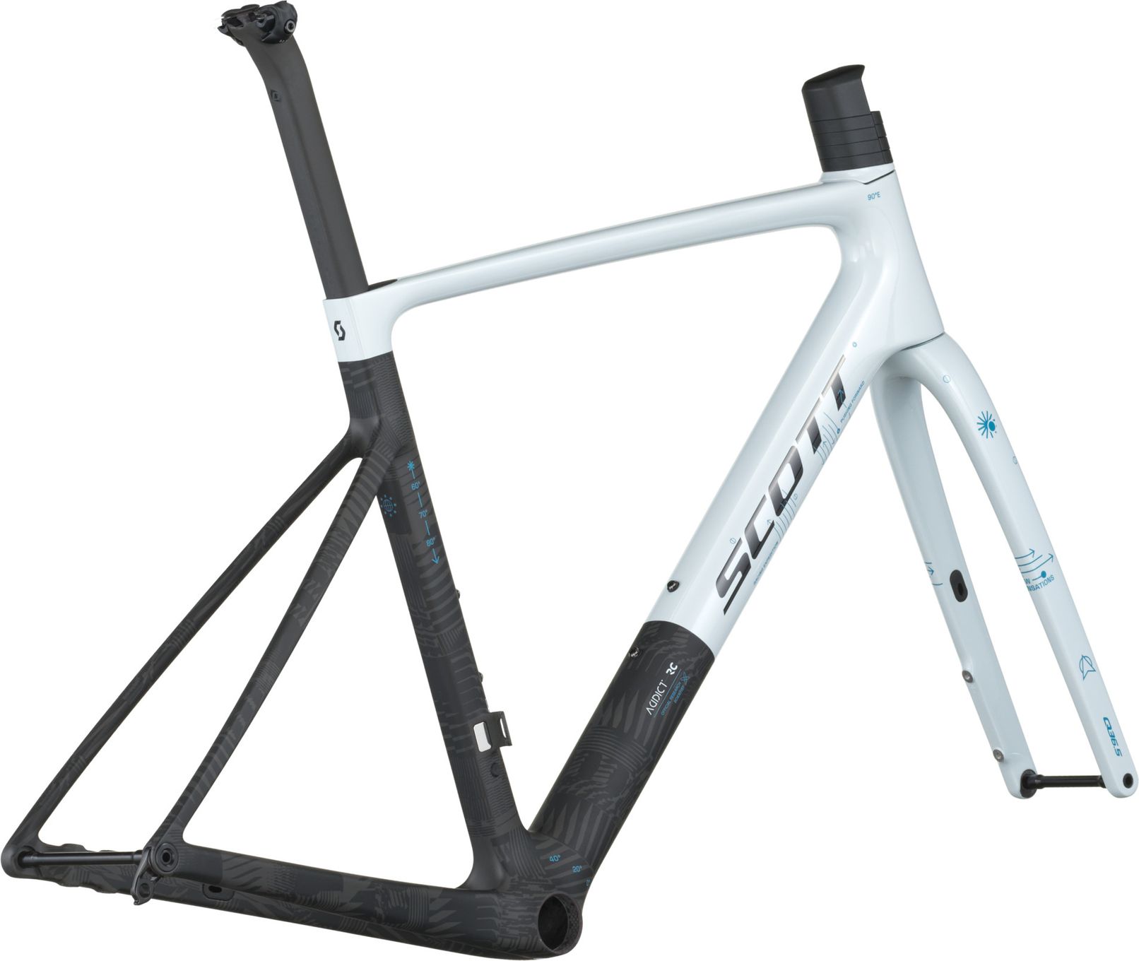Scott Addict RC Pro HMX Road Frame Set Cumulus White/Carbon Black