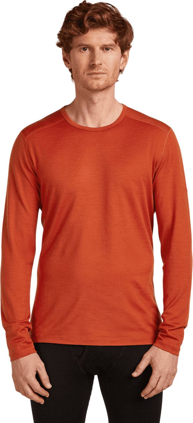 Haut Thermique Icebreaker Oasis 200 – Homme, Manches Longues, 1/2 Zip, Laine Mérinos, Noir, XL