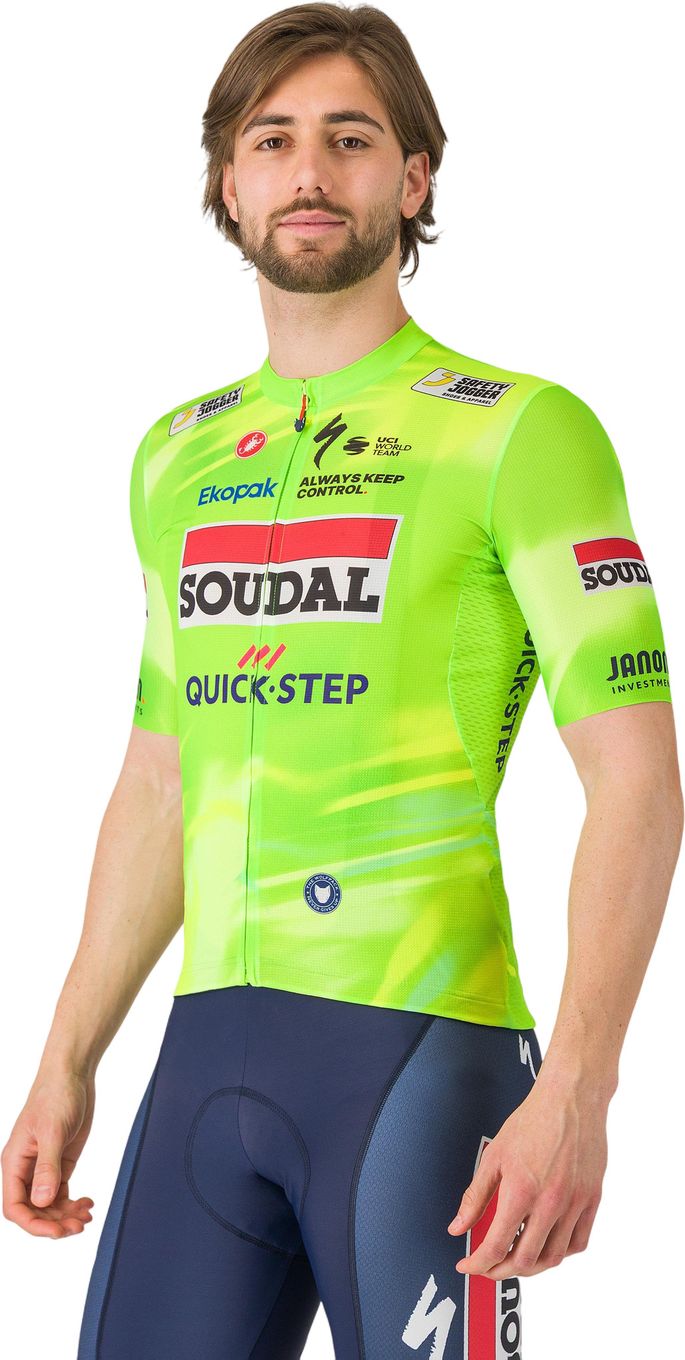 カステリSoudal Quick-Step サイクルジャージ Sサイズ Castelli Soudal Quick-Step Visibility 25 Short Sleeve Jersey