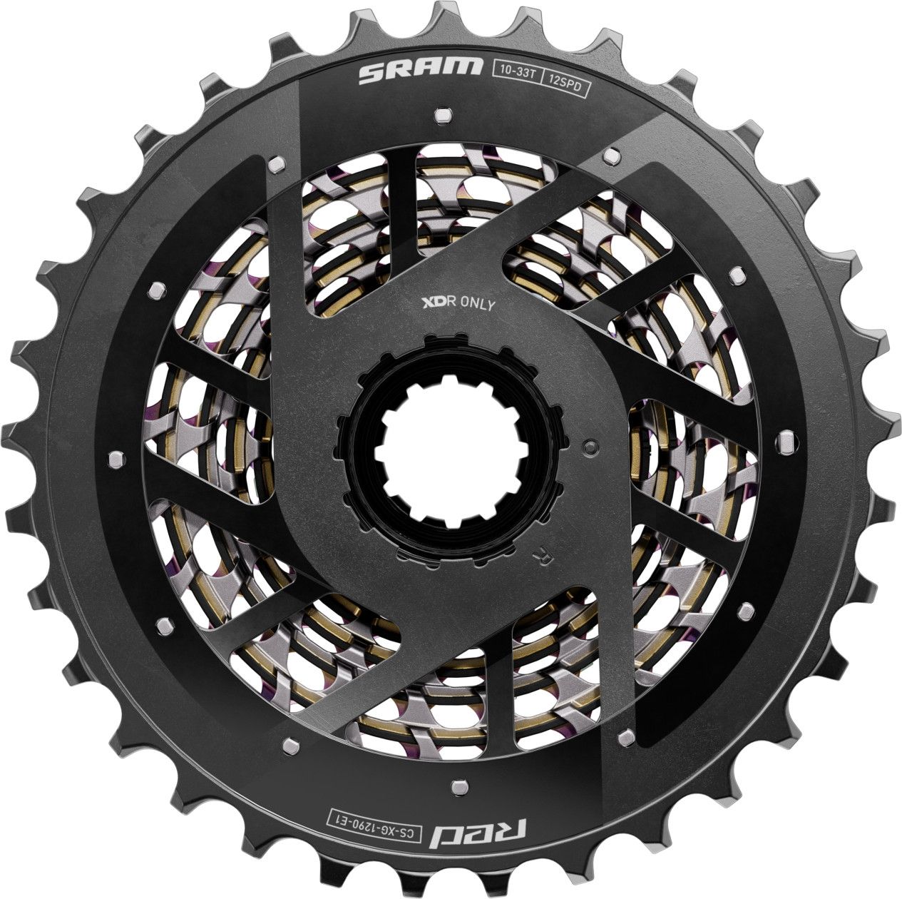 パーツ sram red E1 XG-1290 Cassette 10 36 SRAM Cassette Red E1 XG-1290 12S Rainbow | Alltricks.com