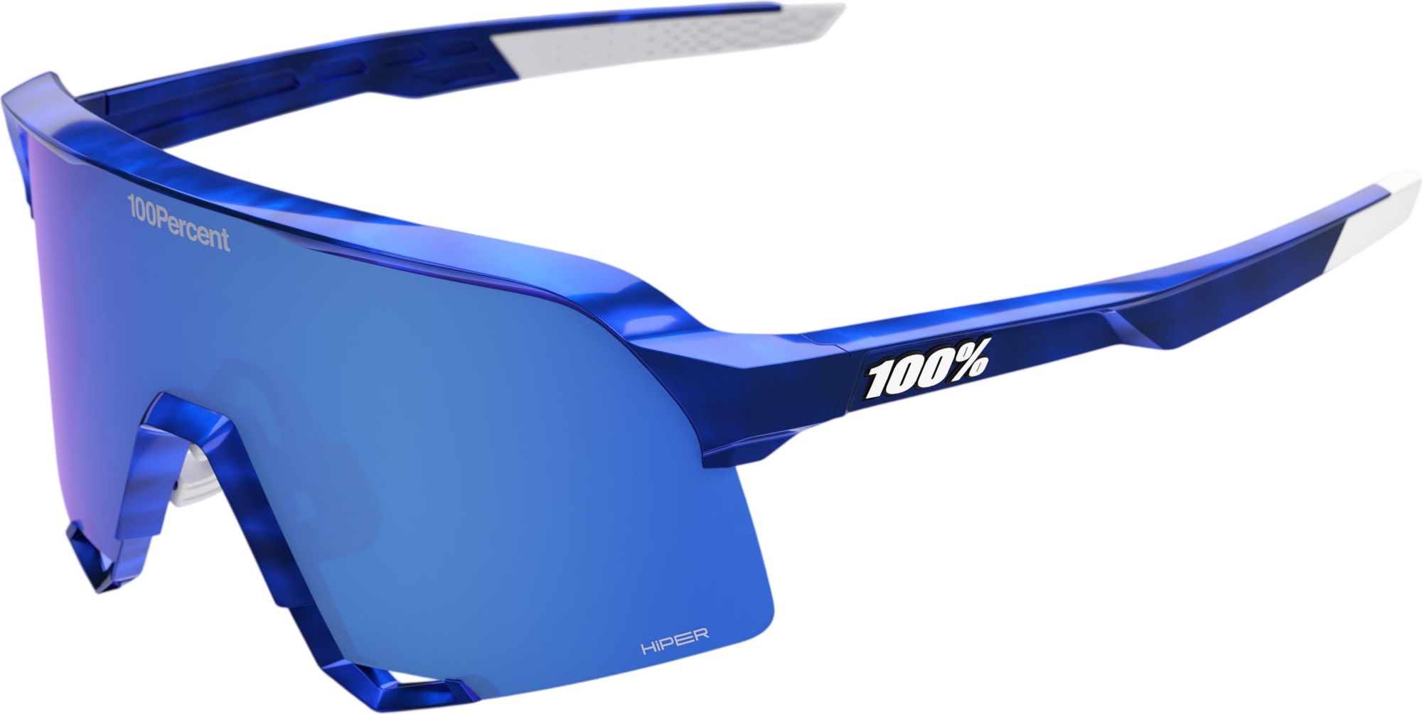 100% S3 RBH Gloss Blue Holographic Sunglasses with HiPER Royal