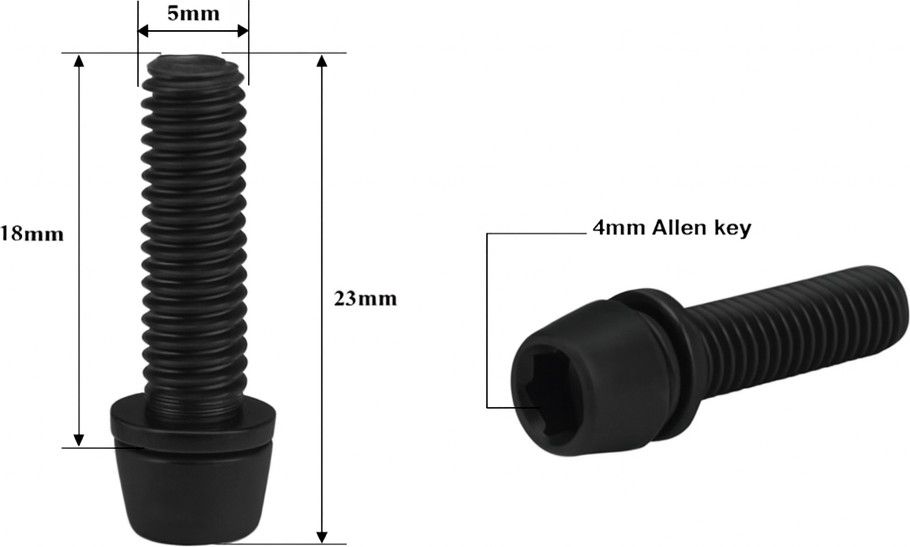 Lot De 6 Vis M5 X 18 Mm Pour Potence De Vélo - Acier Inoxydable - Noir/Rouge/Bleu/Doré - 5