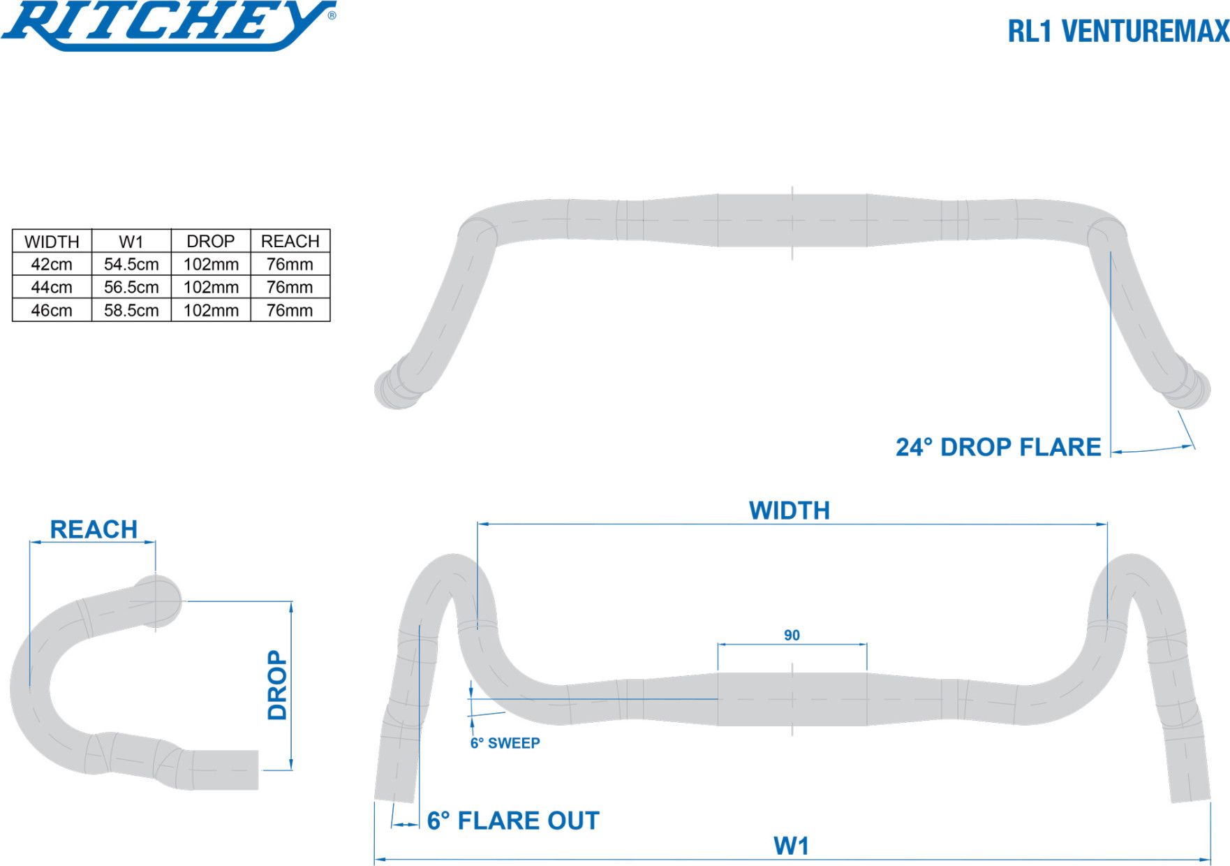 Ritchey RL1 VentureMax Handlebar 31.8 mm Black | Alltricks.com