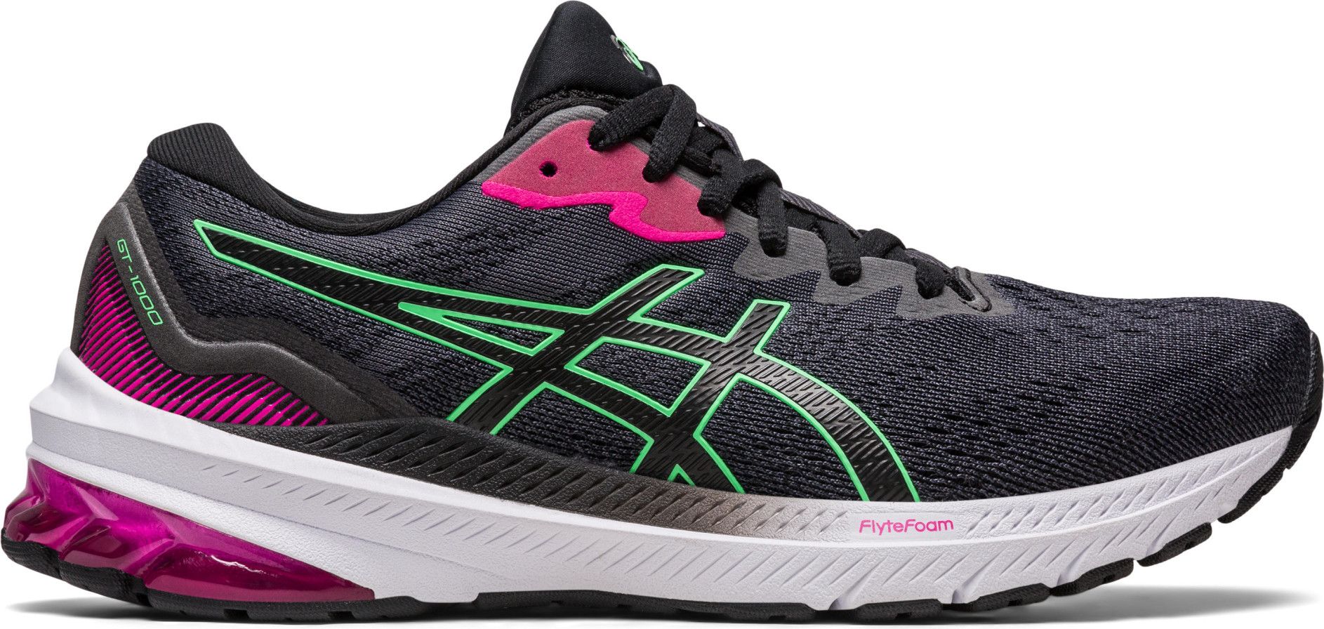 Asics GT 1000 11 Black Pink Green Women s Running Shoes